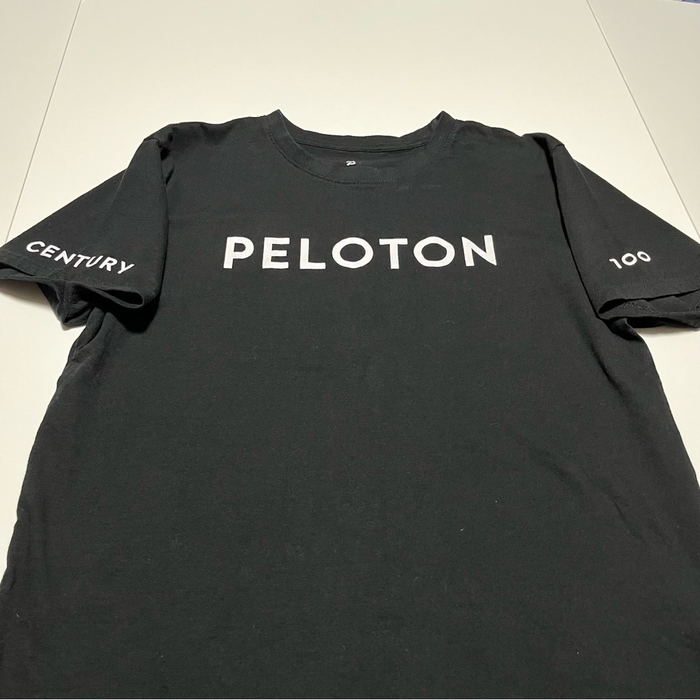 Peloton 100 Century Womens Size Small Black Short Sleeve Shirt Cycling Athletic